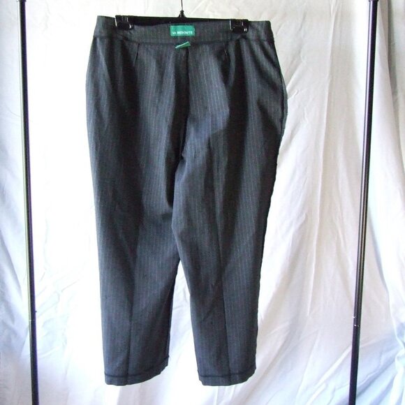 Le Redoute pants pinstripe vintage NWT new old stock grey white plus size 14 - Picture 3 of 11